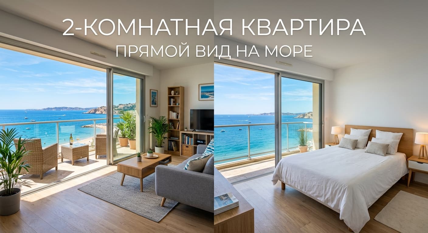 2-комнатная квартира с прямым видом на море в ЖК «Изумрудный»