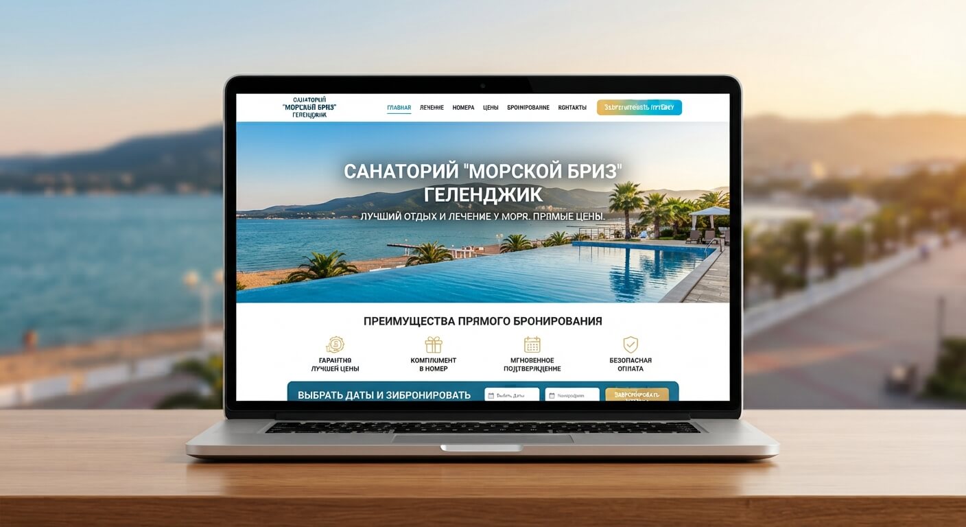 Иллюстрация к статье: Сайт для санатория в Геленджике: как продавать путёвки через сайт напрямую