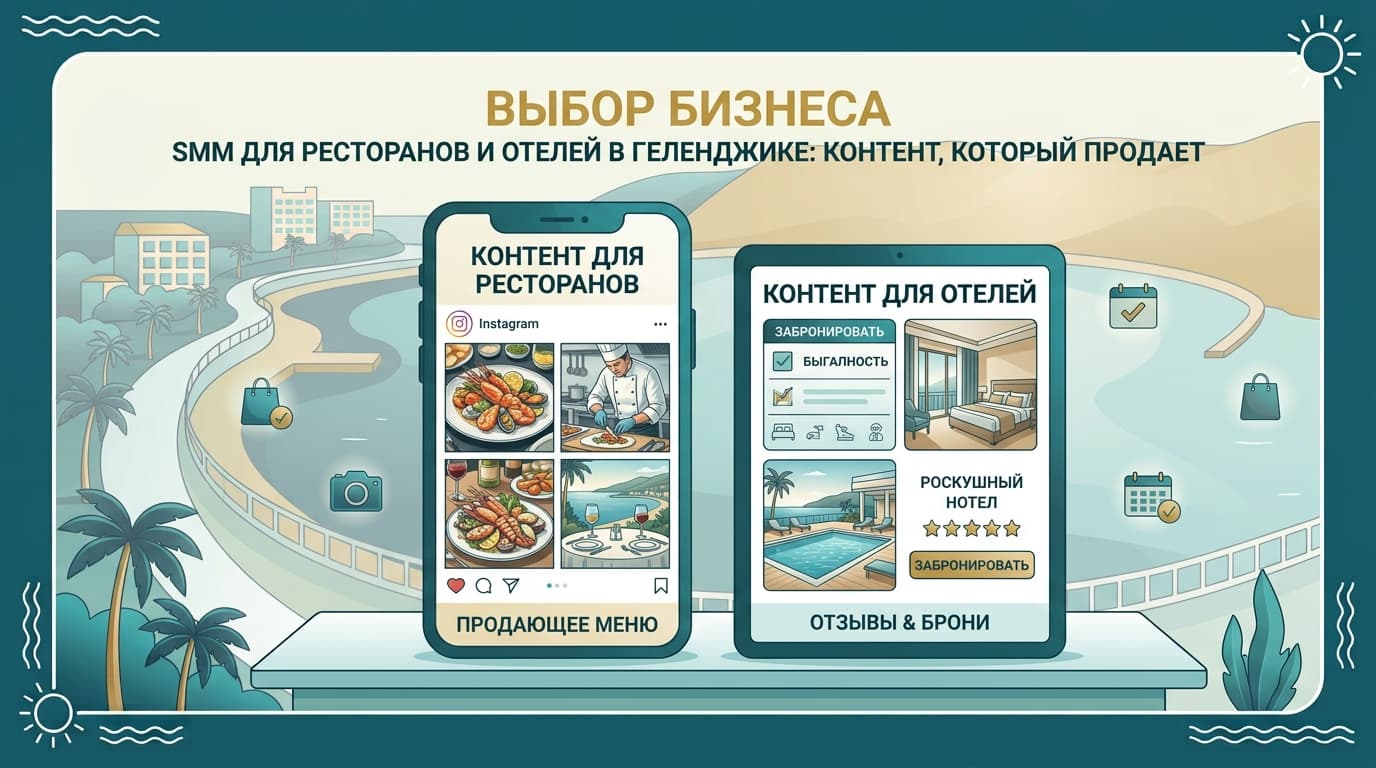 Иллюстрация к статье: SMM для ресторанов и отелей в Геленджике: контент, который продает