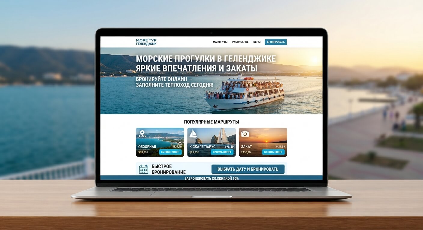 Иллюстрация к статье: Сайт для морских прогулок в Геленджике: как заполнять теплоходы в сезон
