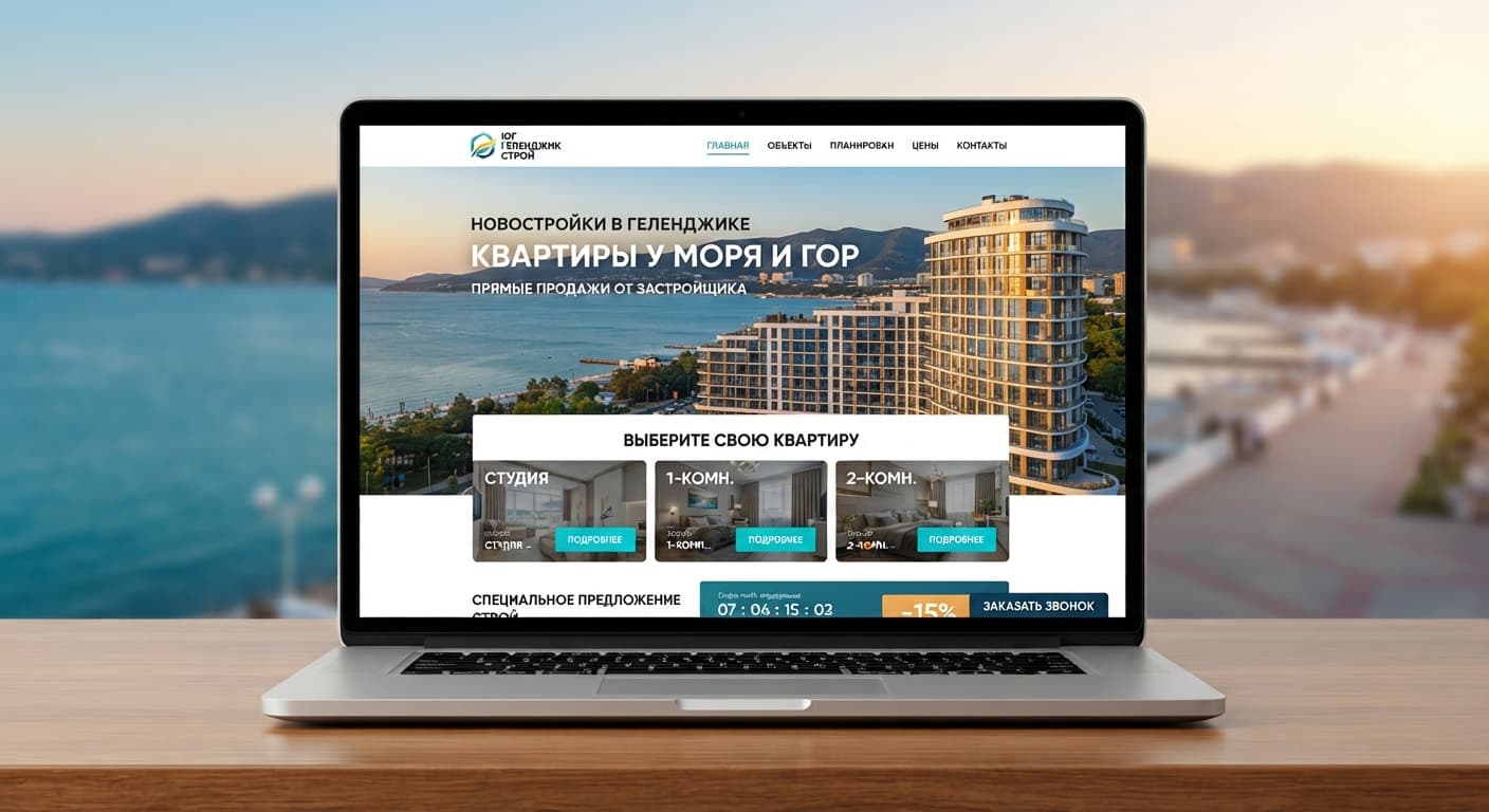 Иллюстрация к статье: Сайт для застройщика в Геленджике: как продавать квартиры в новостройках